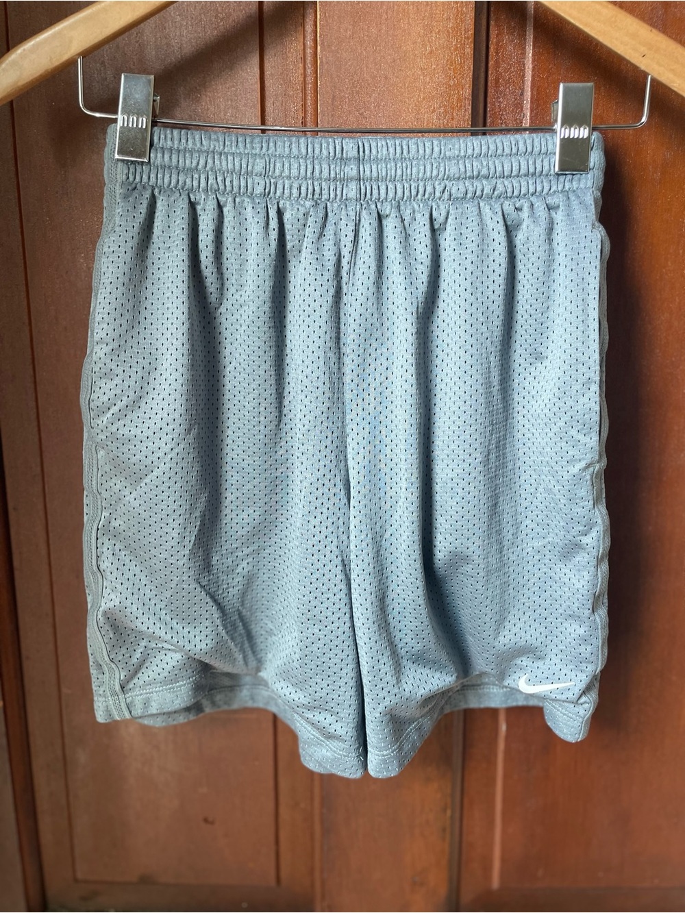 Nike dri fit boys large gray athletic shorts